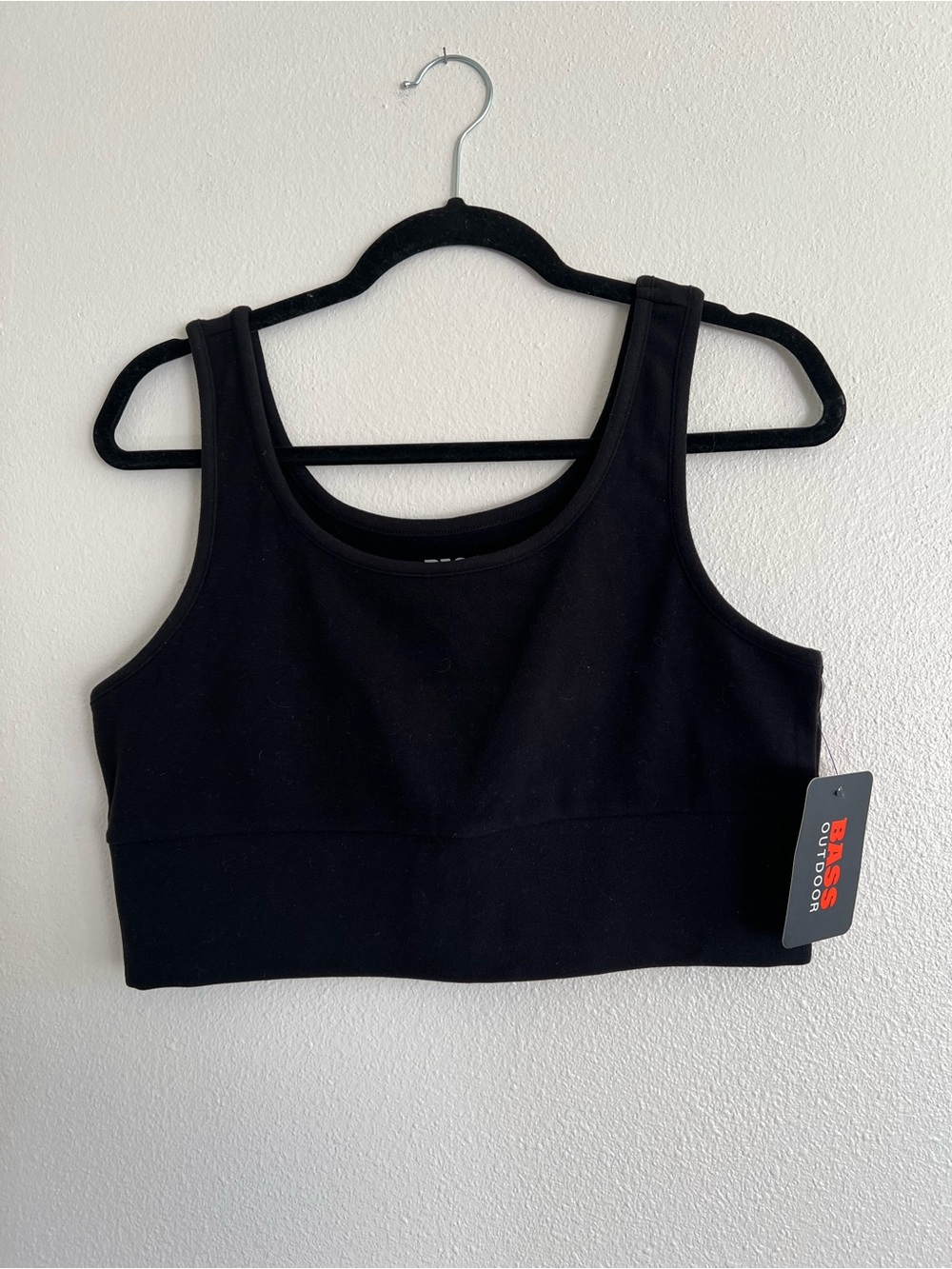 BASS Outdoor Black Crop Tank Top - Supportive Everyday Activewear